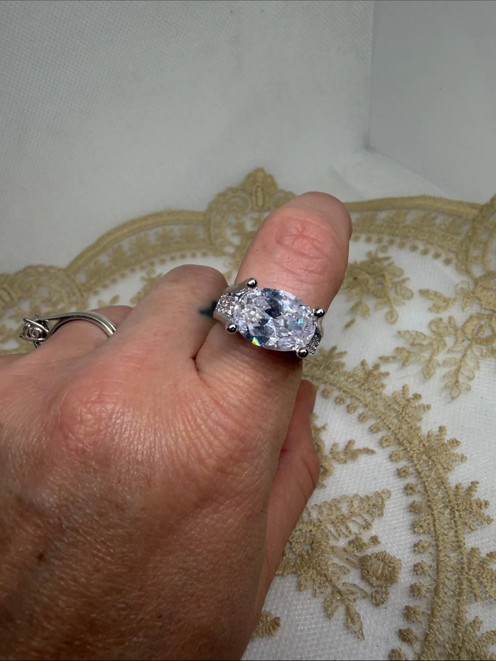 6 Carat Oval Moissanite Ring | 925 Sterling Silver | Size 7 | Limited Production